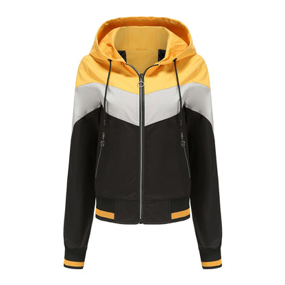 Dames Sportjas Capuchon Colorblock Stijl