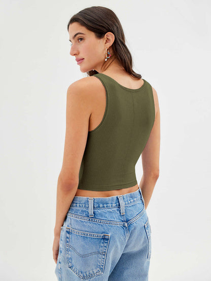 Dames Tanktop Geribbeld Zomer Top Trendy Kleding