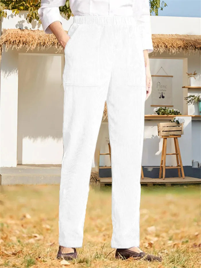 Dames Broek Corduroy Effen Stijl