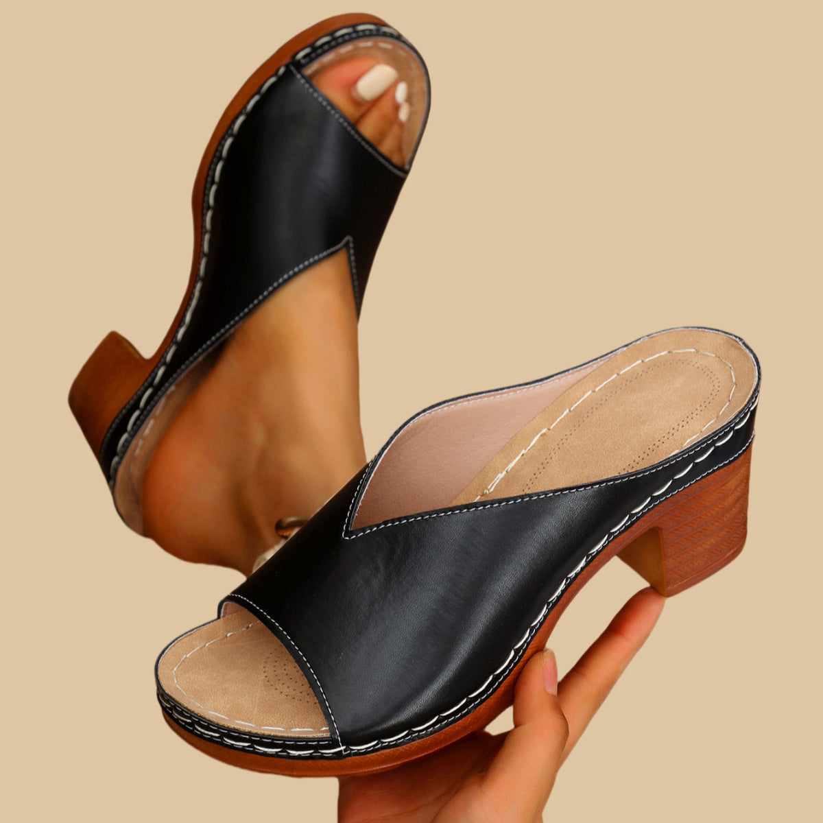 Dames Sandalen Met Hak Elegant