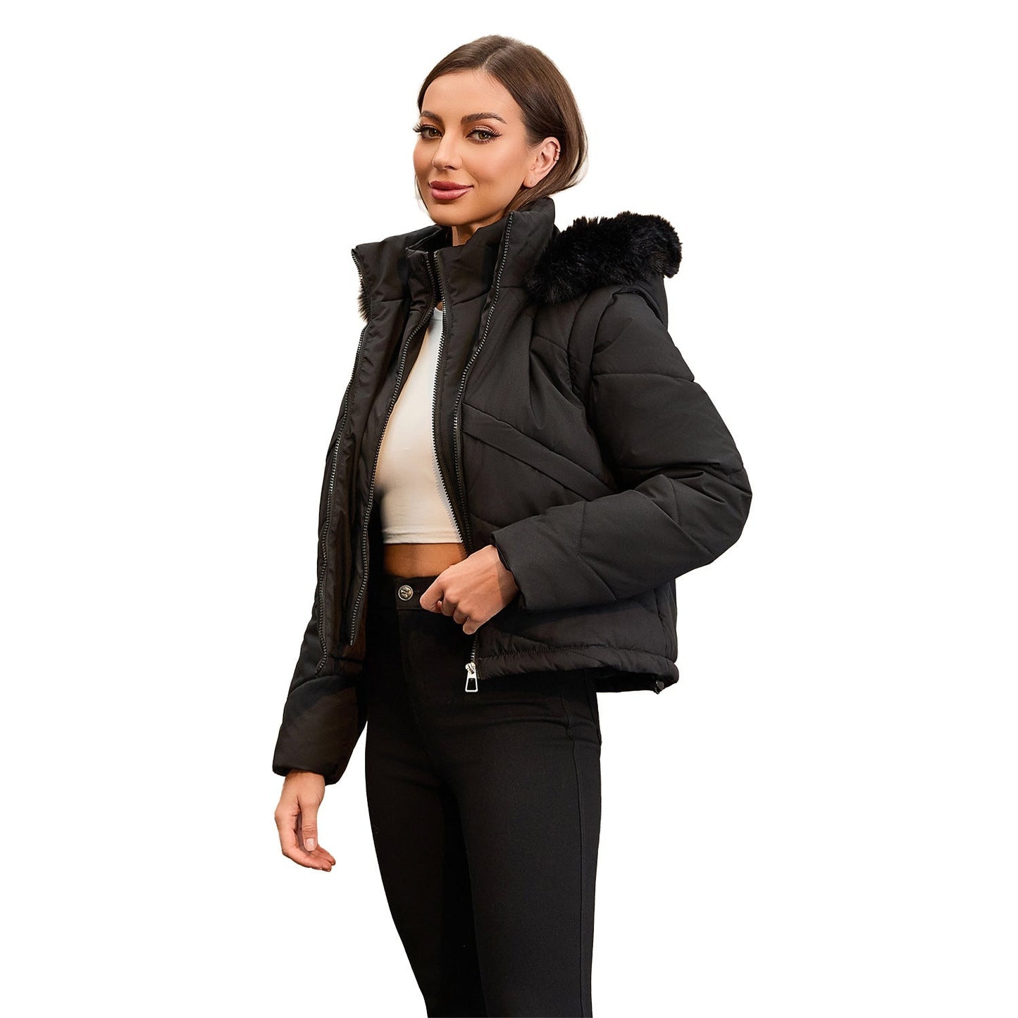 Dames Winterjas 2-in-1 met Uitneembaar Bodywarmer en Capuchon
