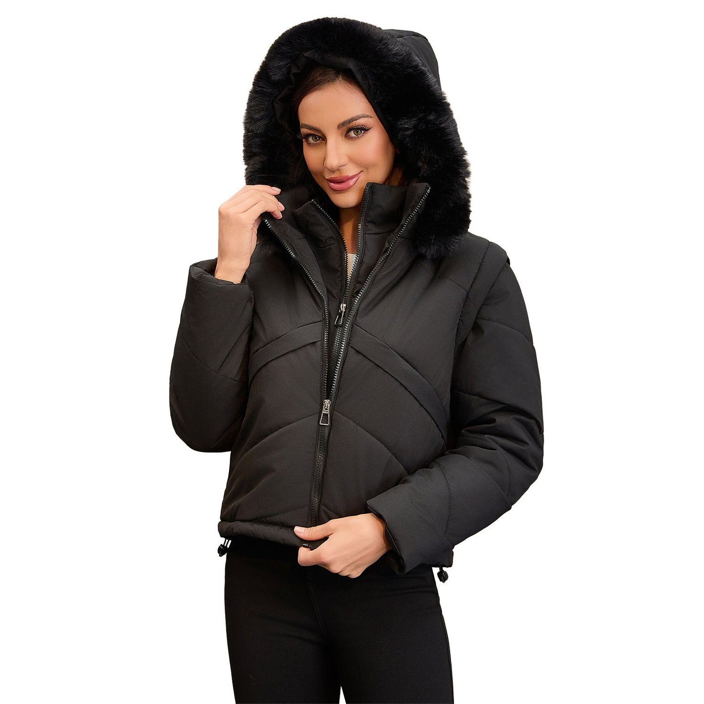 Dames Winterjas 2-in-1 met Uitneembaar Bodywarmer en Capuchon
