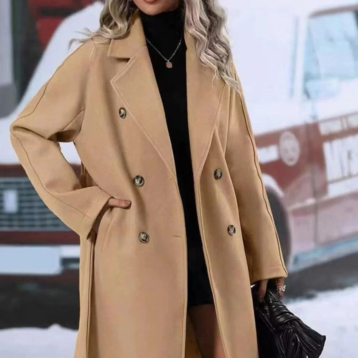 Ciandra | Cappotto doppiopetto in lana