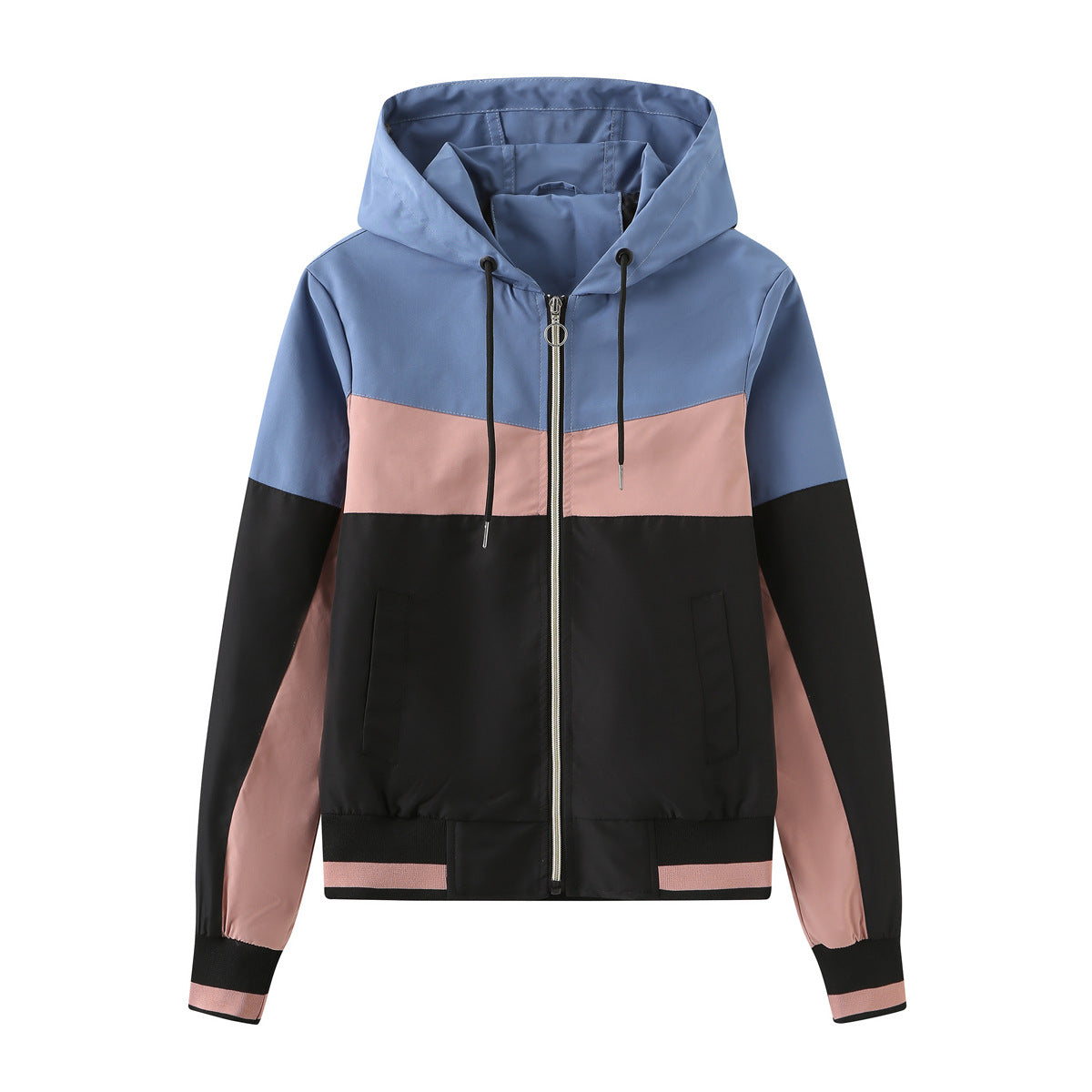 Dames Windjack Colorblock Capuchon Waterdicht