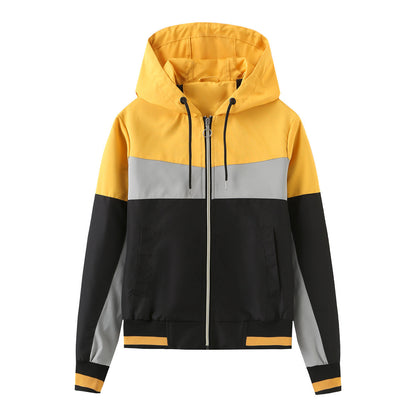 Dames Windjack Colorblock Capuchon Waterdicht