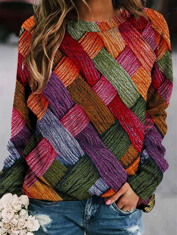 Woltrui Bedrukt Warme Sweater voor Vrouw