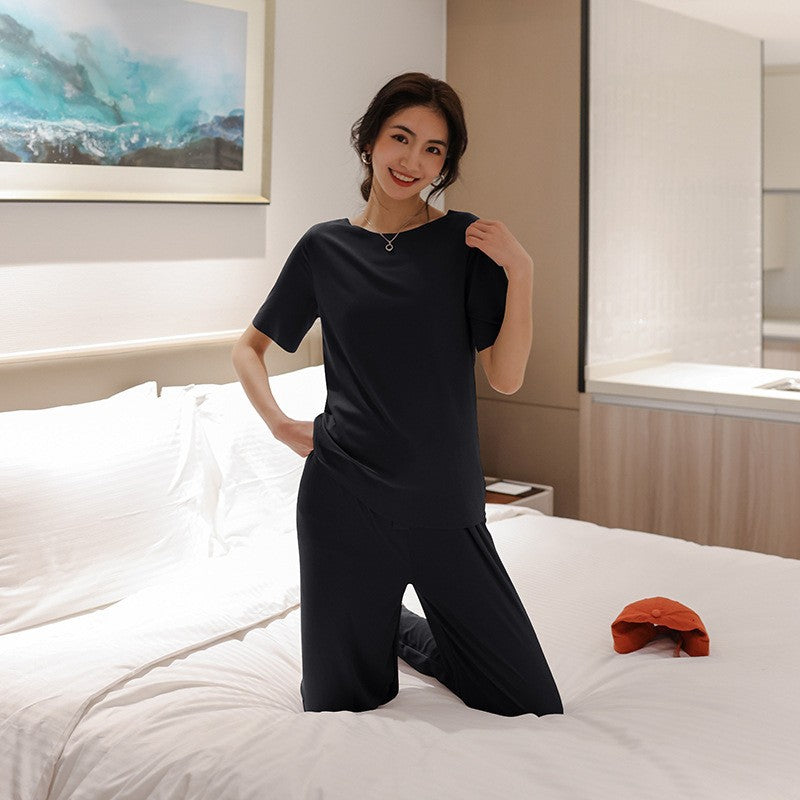 Wella Pyjama Set Korte Mouwen Wijde Pijpen Ijszijde