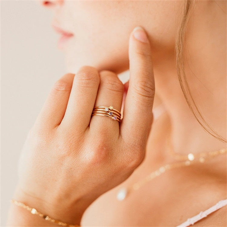 Geboortesteen Ring Zirkonia Celestia