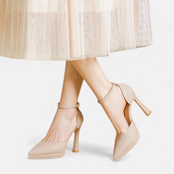 Dames Leren Pumps Met Hakken