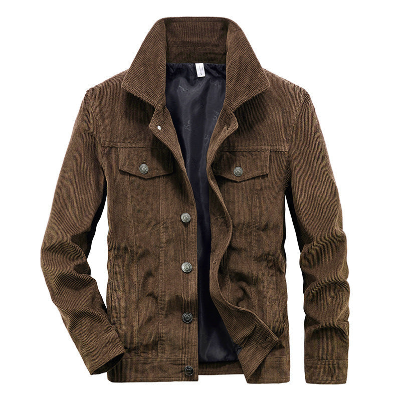 Heren Ribfluwelen Jas Vintage Stijlvol Koert - Mode Vibes