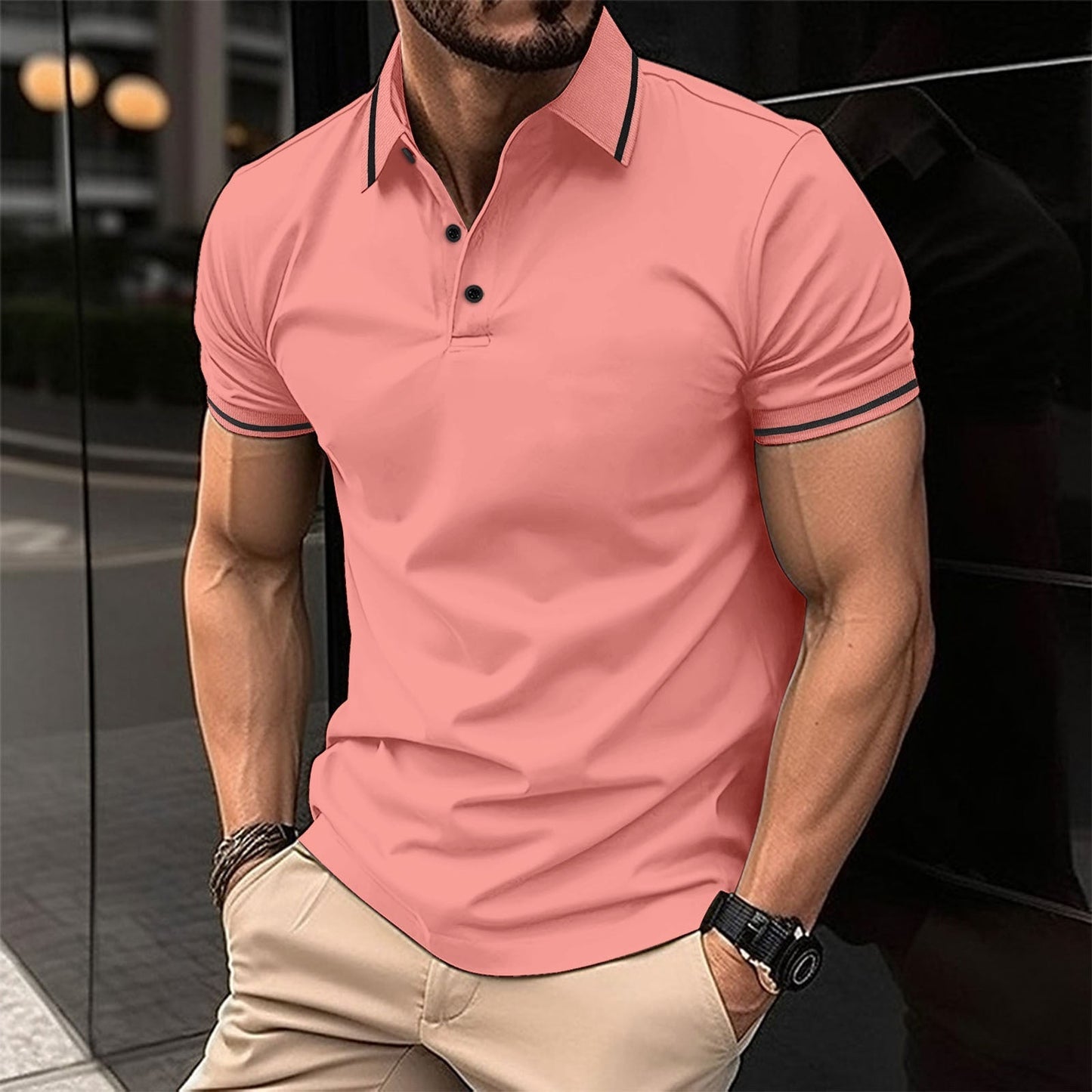 Heren Polo Shirt Slim Fit Katoen Casper
