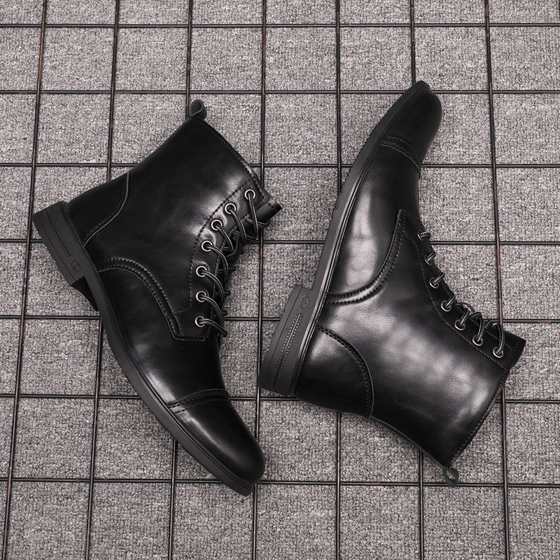 Leren Herenboots met Vetersluiting Klassiek Design