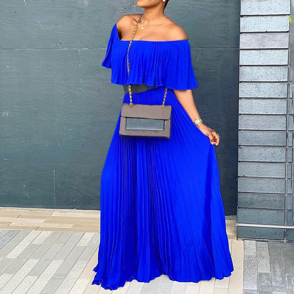 Off-the-Shoulder Jurk Geplooid Sexy Avondjurk