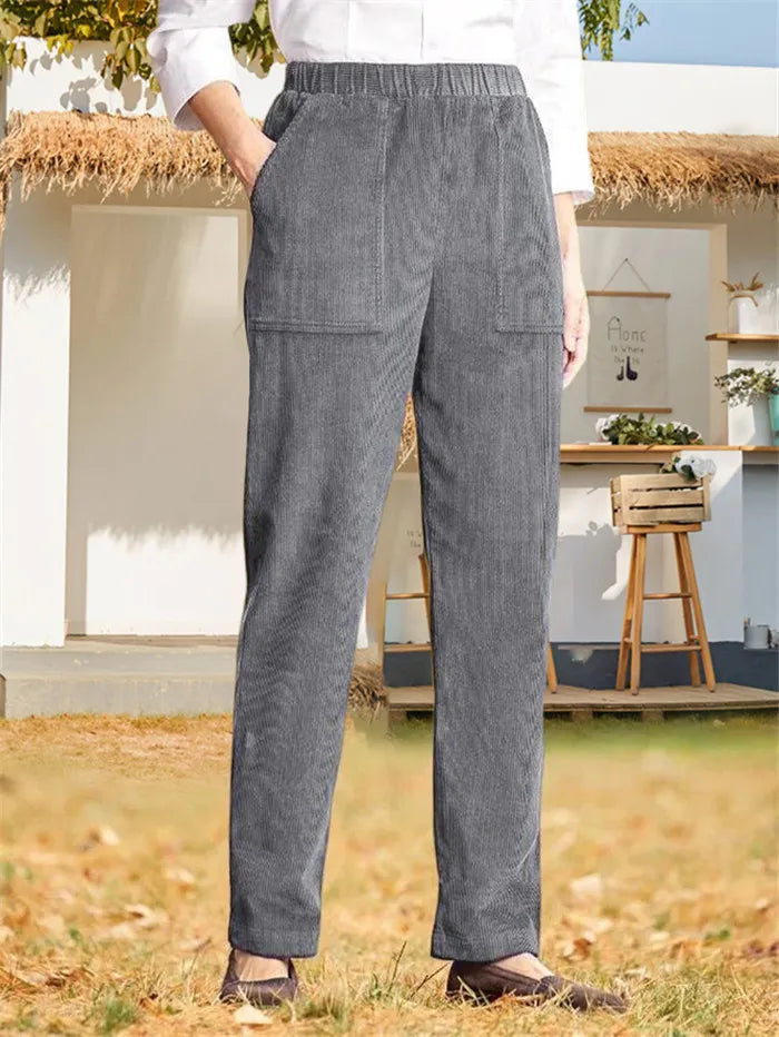 Dames Broek Corduroy Effen Stijl - Mode Vibes