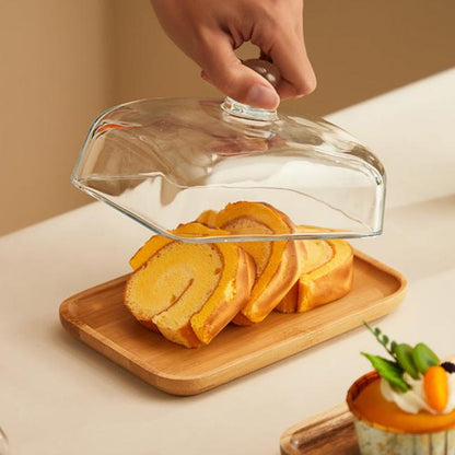 Houten Boterhouder met Glasdeksel
