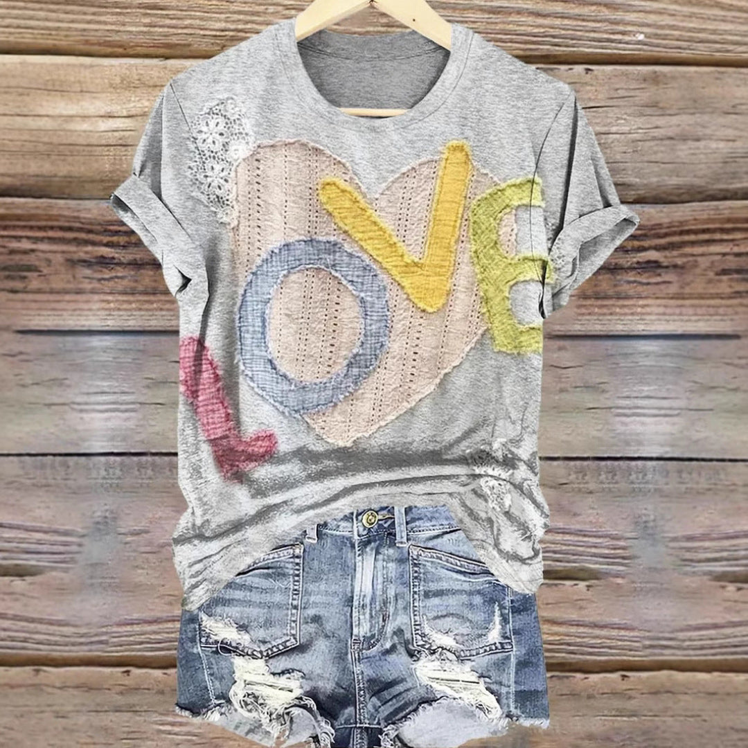 Dames T-shirt Katoen V-hals Slim Fit