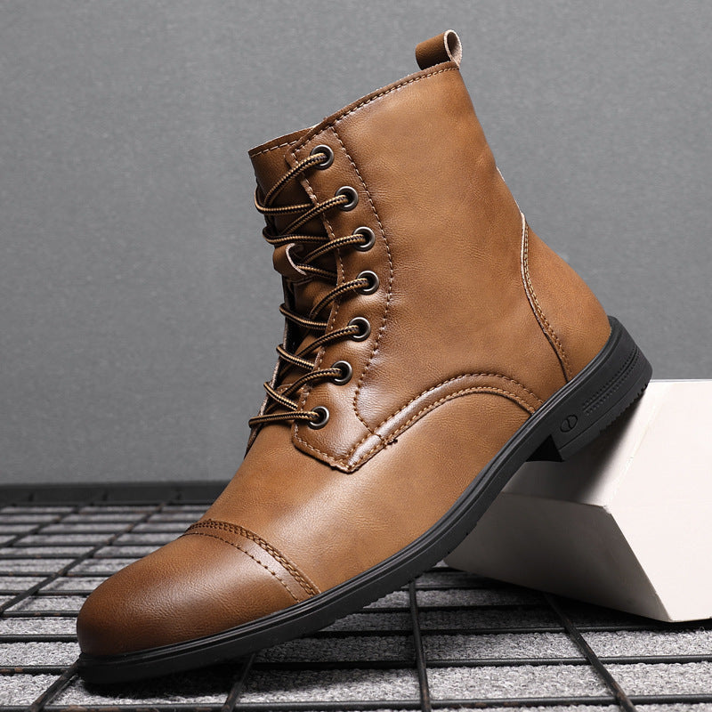 Leren Herenboots met Vetersluiting Klassiek Design