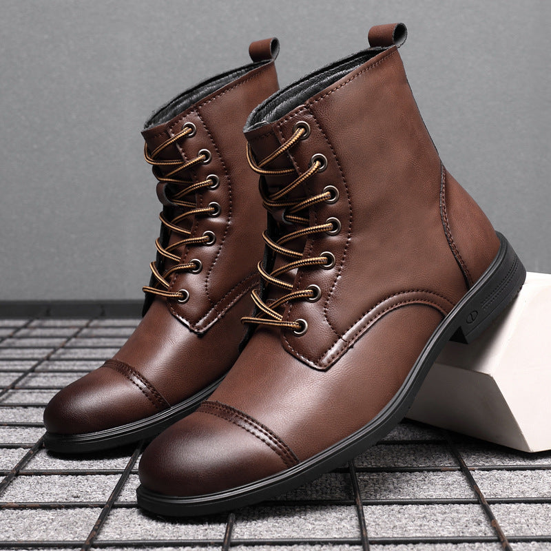 Leren Herenboots met Vetersluiting Klassiek Design - Mode Vibes