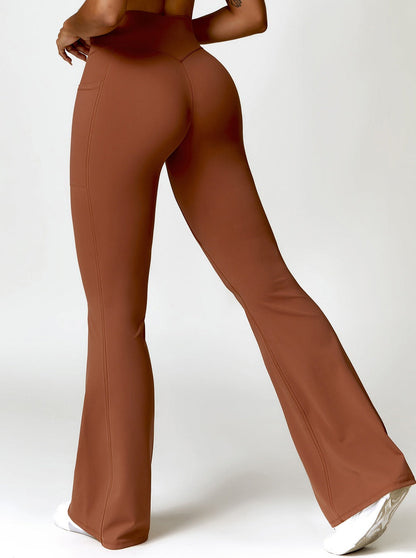 Hoge Taille Flared Leggings voor Vrouw Met Slank Makend Effect