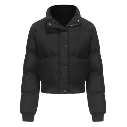 Dames Pufferjas Kort met Hoogsluitende Kraag Warm