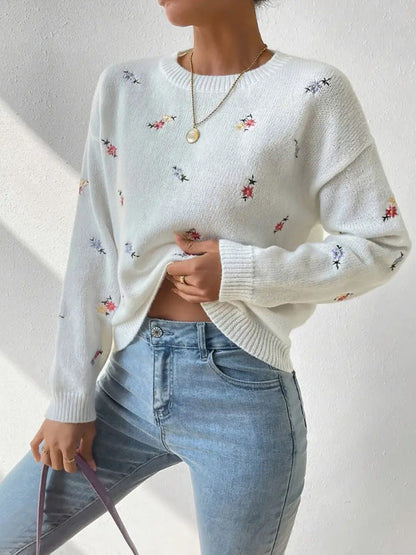 Vrouwelijke Bloementrui Ronde Hals Zomerjurk Casual