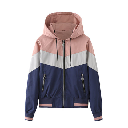 Dames Sportjas Capuchon Colorblock Stijl
