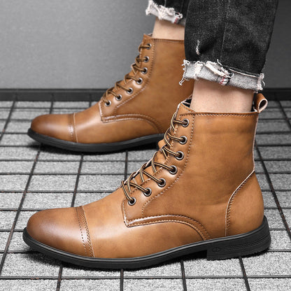 Leren Herenboots met Vetersluiting Klassiek Design