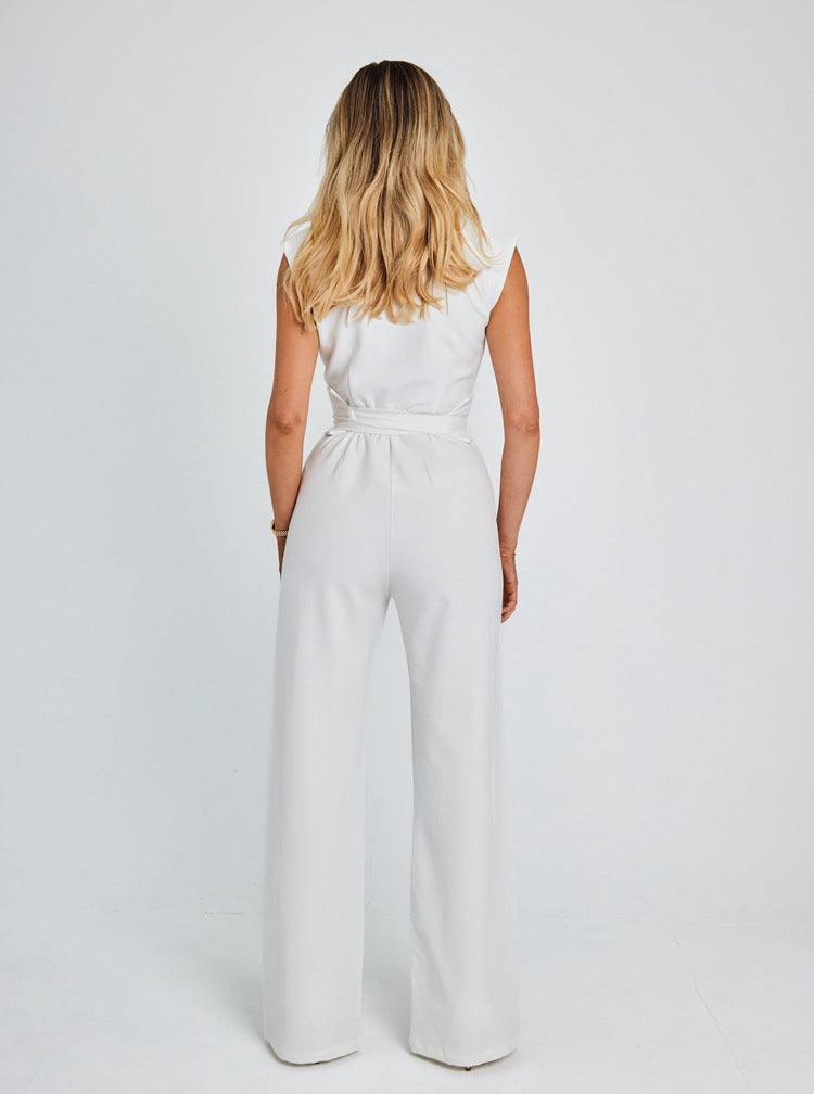 LUNA Volledige Jumpsuit met Wijde Pijpen voor Verfijnde Stijl