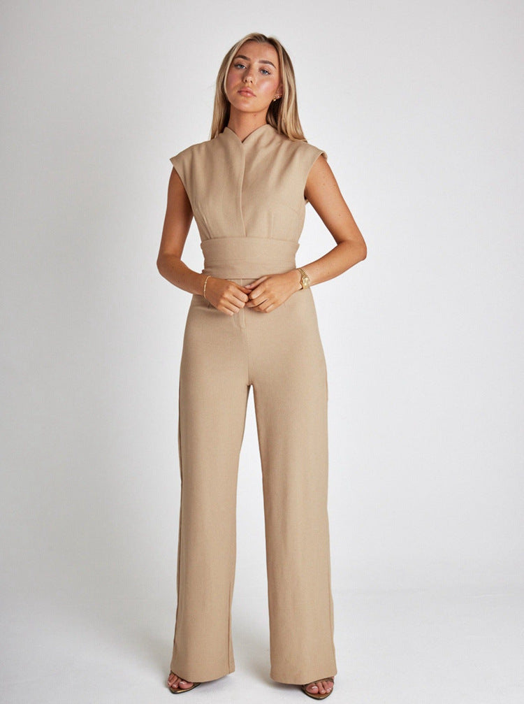 LUNA Volledige Jumpsuit met Wijde Pijpen voor Verfijnde Stijl