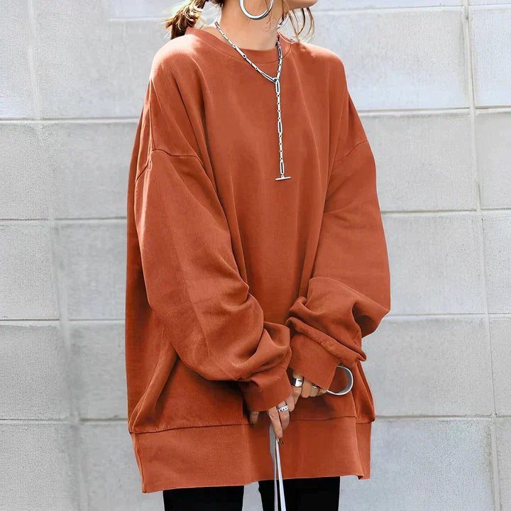 Oversized Zwarte Damestrui – Comfortabele Casual Sweater met Lange Mouwen
