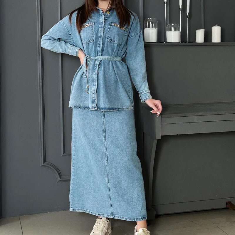 Relaxed Jeans Set met Blouse en Broek - Mode Vibes