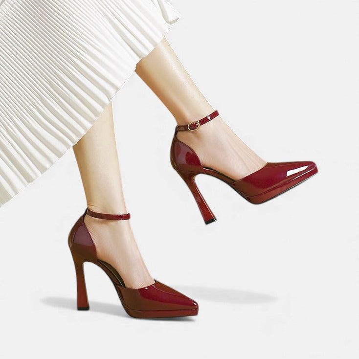 Dames Leren Pumps Met Hakken