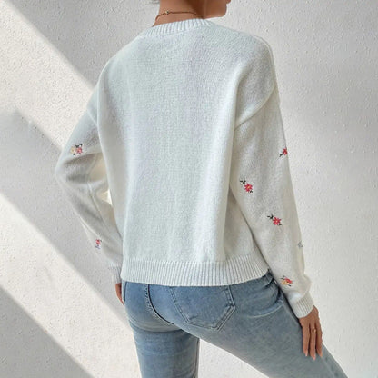 Vrouwelijke Bloementrui Ronde Hals Zomerjurk Casual