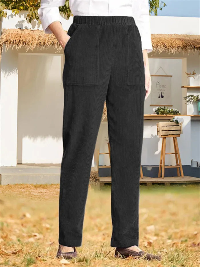 Dames Broek Corduroy Effen Stijl