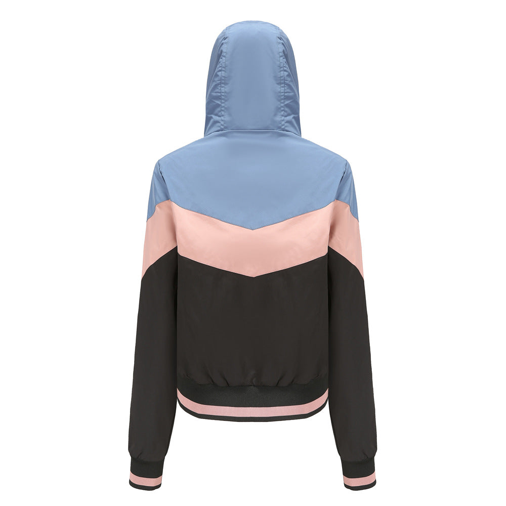 Dames Sportjas Capuchon Colorblock Stijl