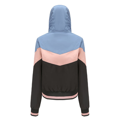 Dames Sportjas Capuchon Colorblock Stijl