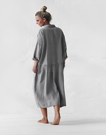 Grijze Jurk Stijlvol Elegante Vrouwelijke Jurk