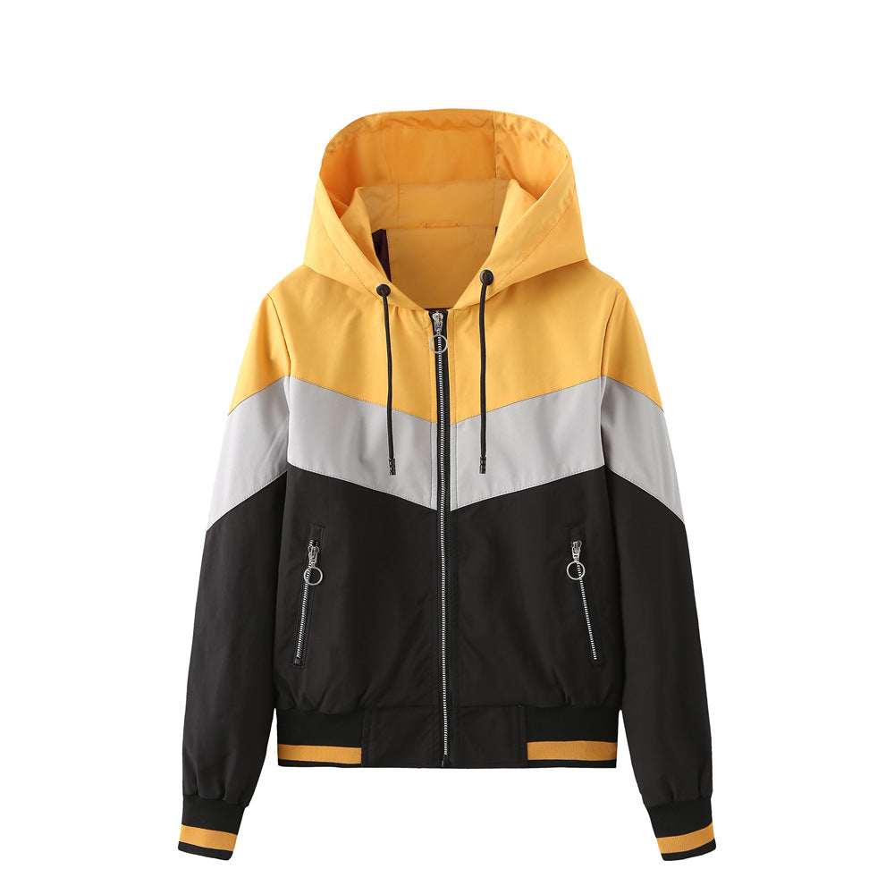 Dames Sportjas Capuchon Colorblock Stijl