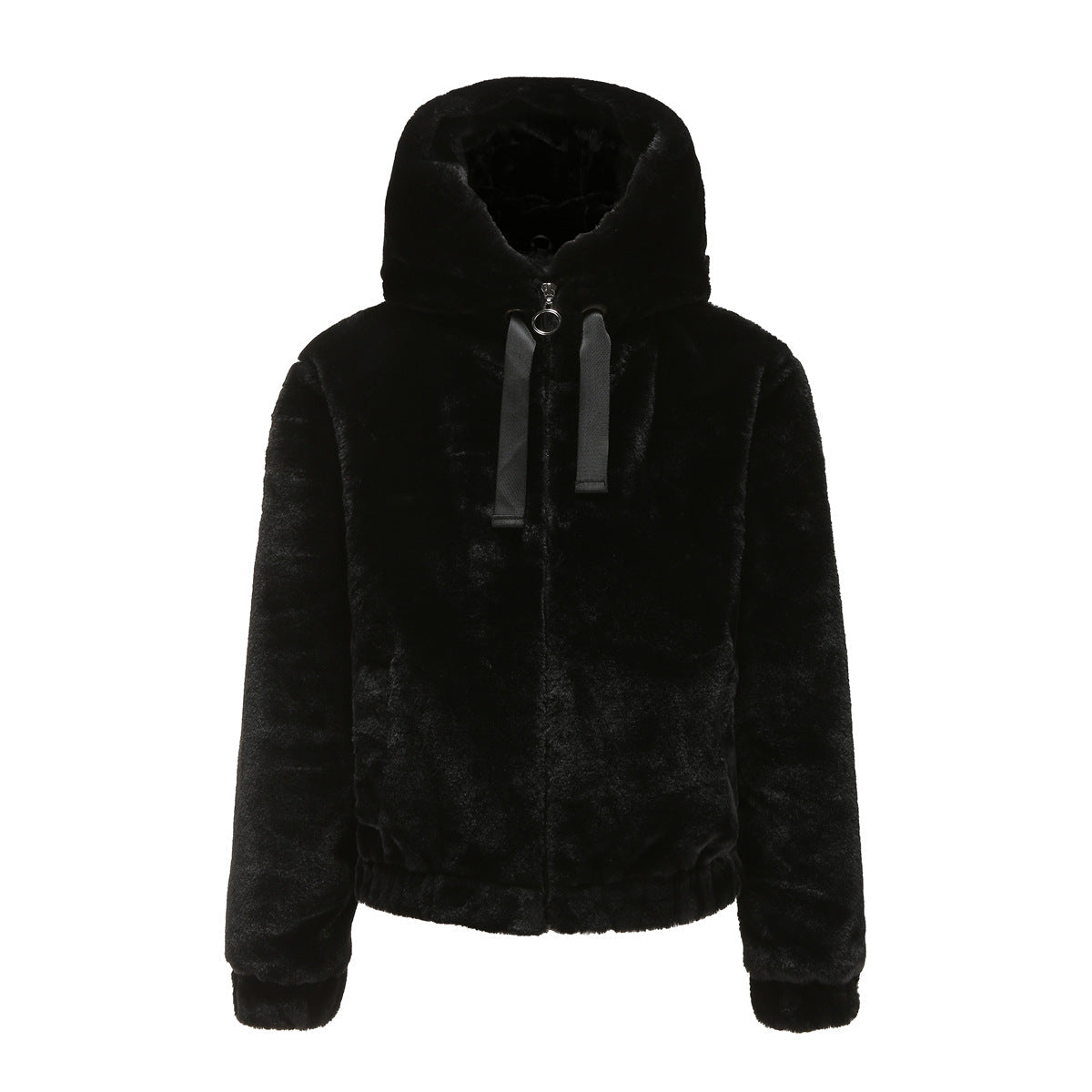Dames Teddyjas met Capuchon Zacht Fleece Bontjas