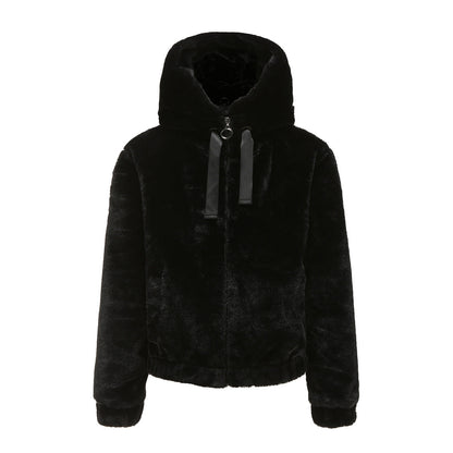 Dames Teddyjas met Capuchon Zacht Fleece Bontjas