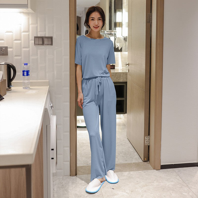 Wella Pyjama Set Korte Mouwen Wijde Pijpen Ijszijde
