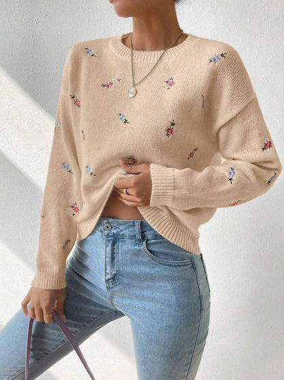 Vrouwelijke Bloementrui Ronde Hals Zomerjurk Casual
