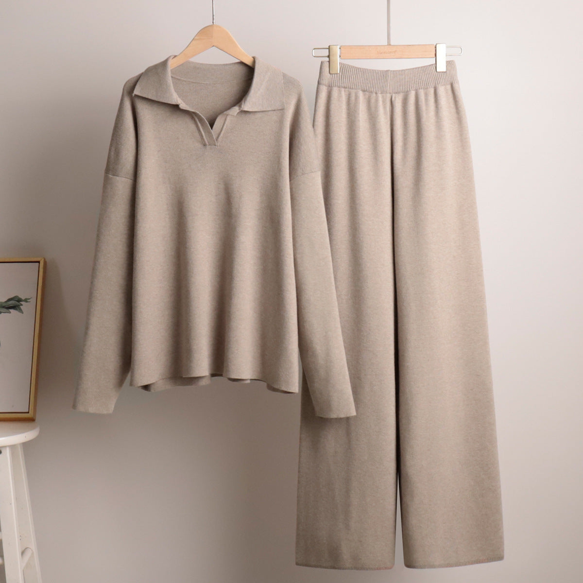 Dames Loungewear Set - Zachte Gebreide Oversized Trui en Broek