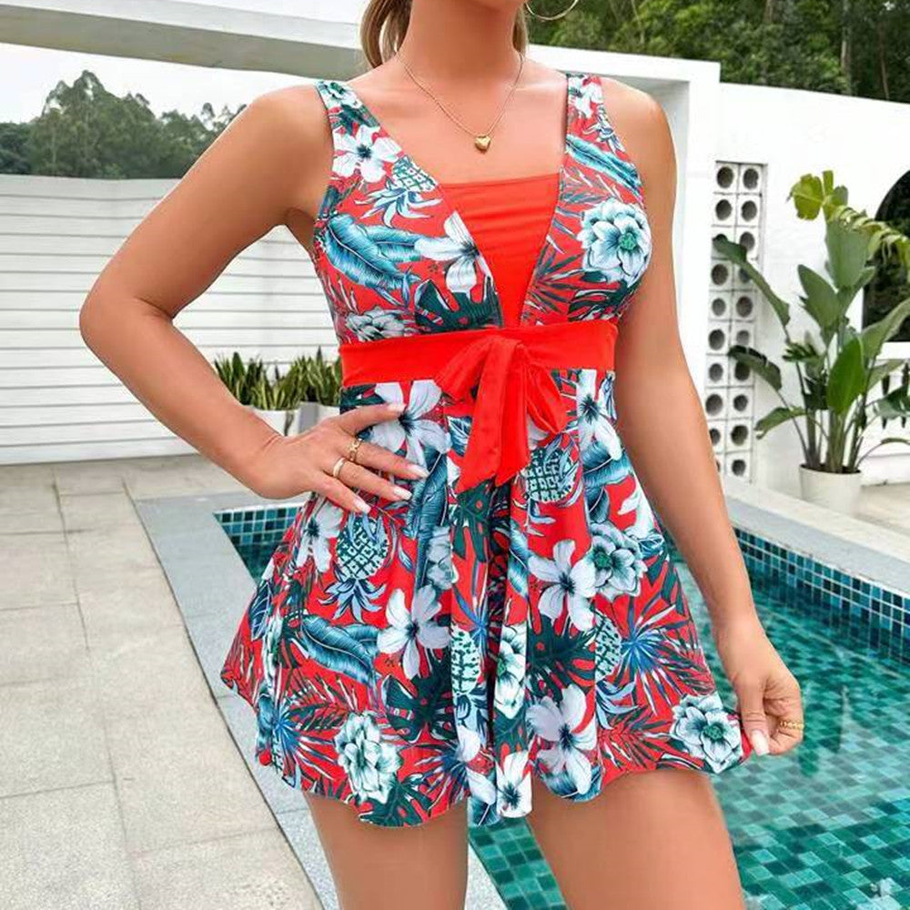 Zwemkleding Set Rok Stijl Split met Leuke Print