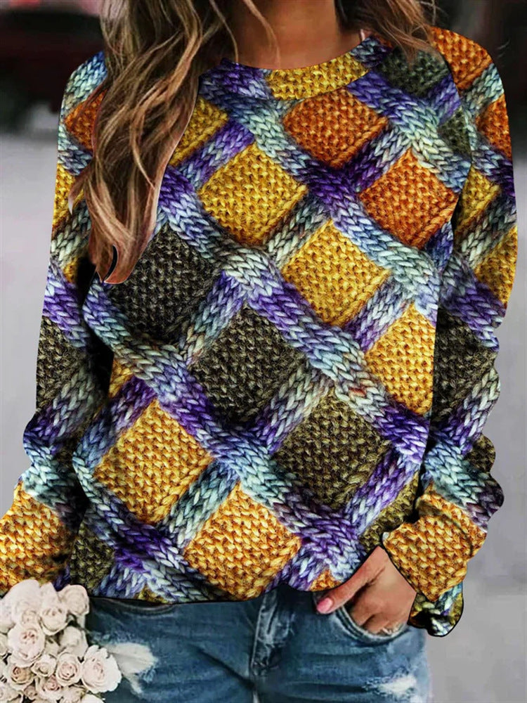 Woltrui Bedrukt Warme Sweater voor Vrouw