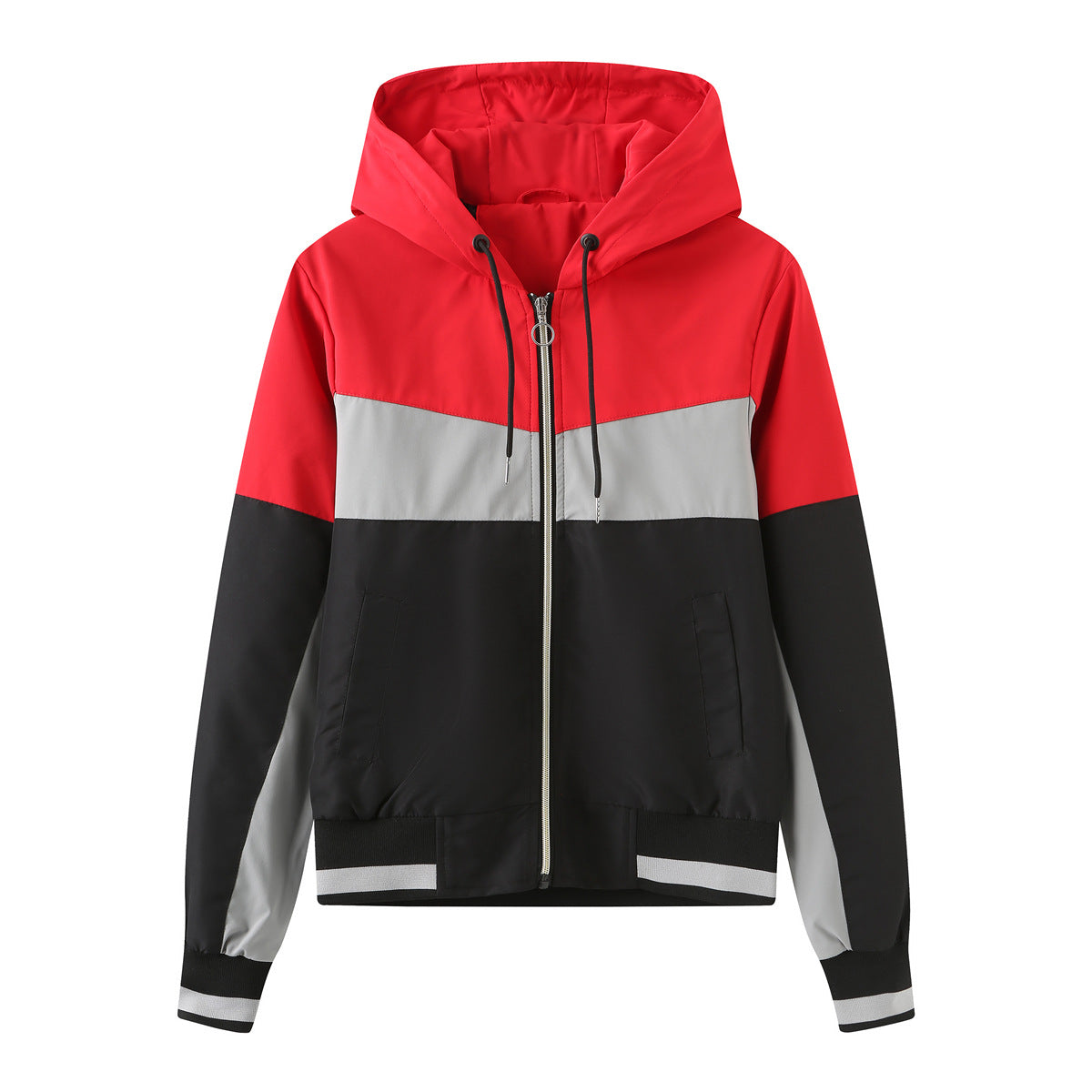 Dames Windjack Colorblock Capuchon Waterdicht