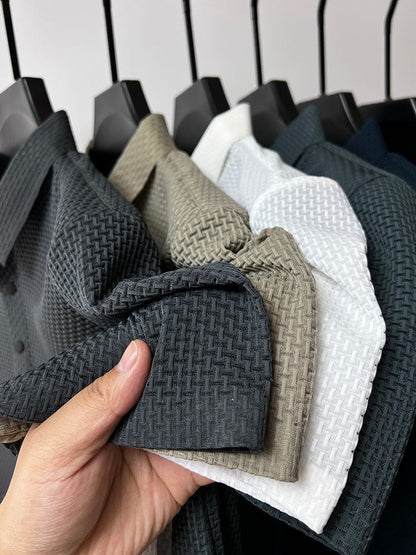 Mannen Overhemd Elegante Stijl Klassiek Wit