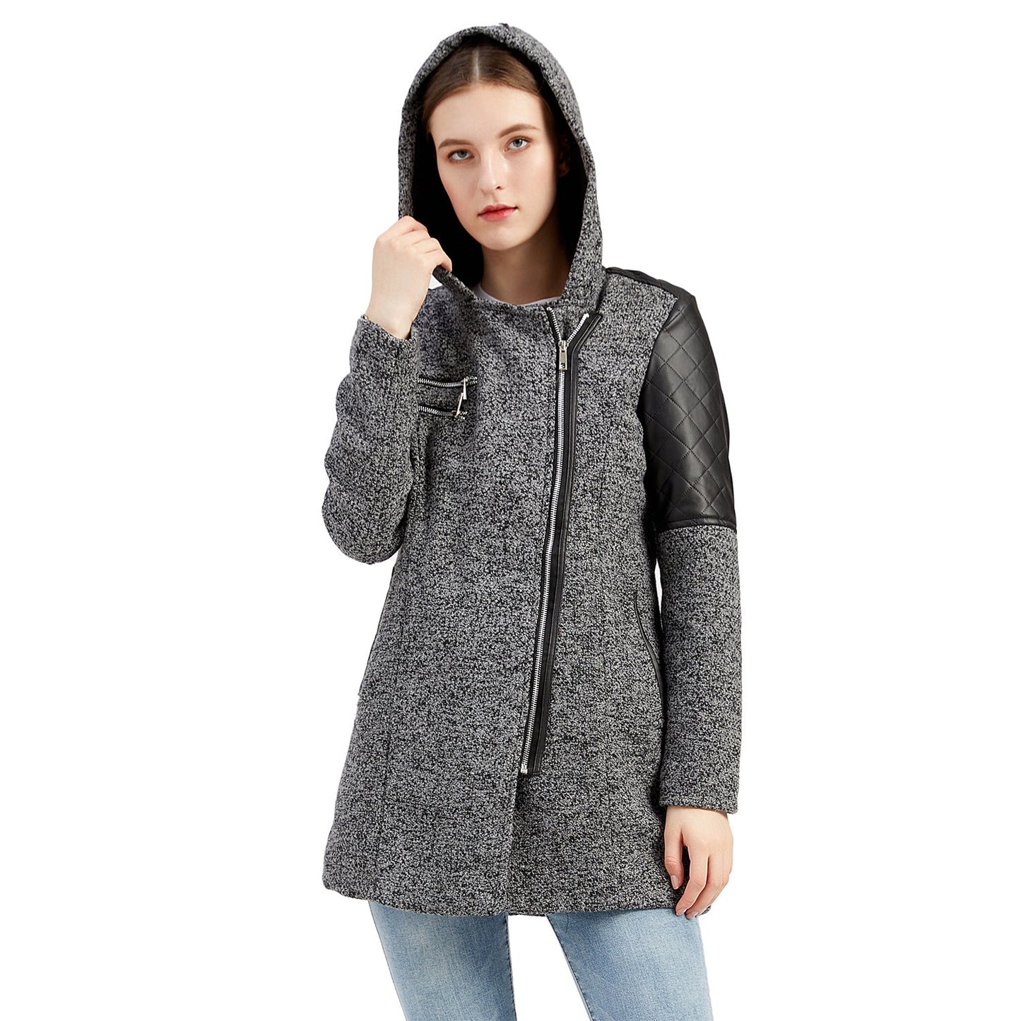 Dames Tussenjas met Capuchon en Quilted Details Warm en Stijlvol