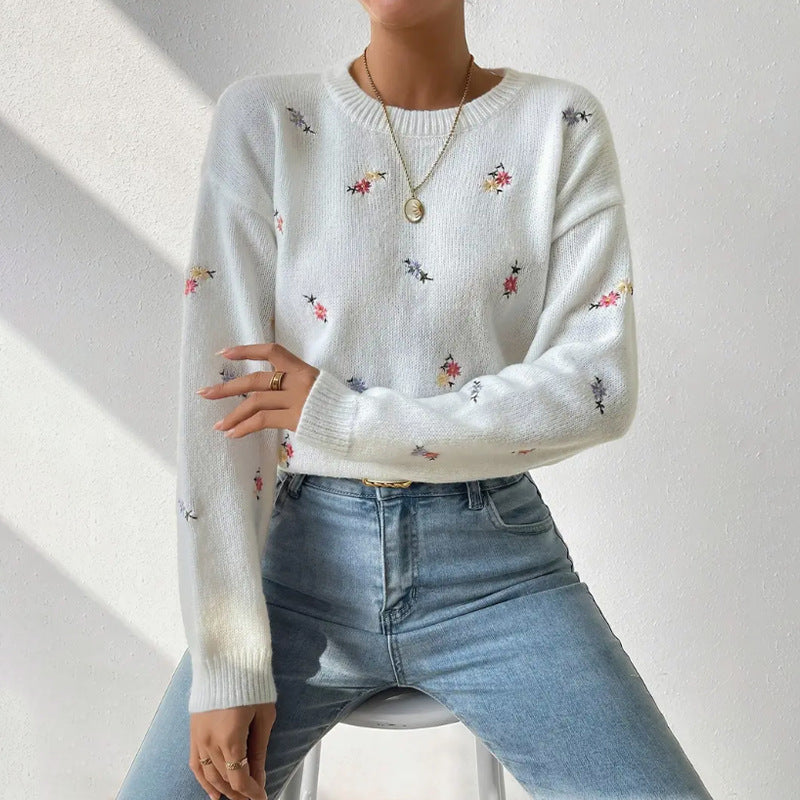 Vrouwelijke Bloementrui Ronde Hals Zomerjurk Casual - Mode Vibes