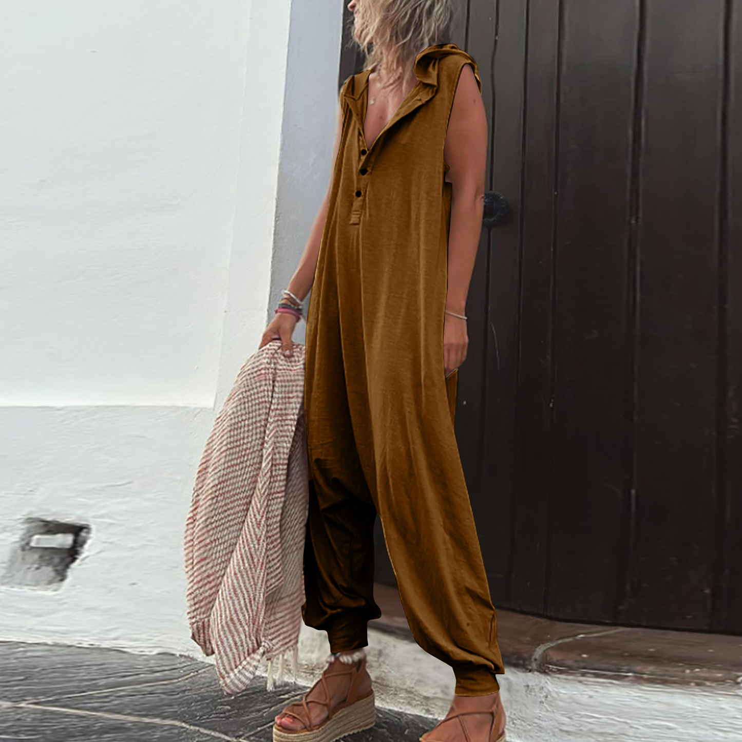 Boho Jumpsuit Zomerjurk Vrouwen Losse Fit
